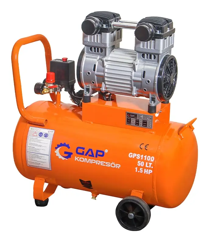 GAP GPS 1100 Sessiz Yağsız Hava Kompresörü 50 Lt 1,5 HP