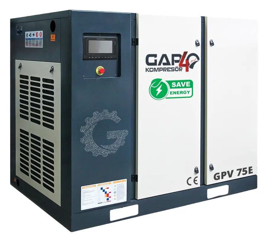 GAP GPV 75E İnvertörlü Vidalı Hava Kompresörü 75 HP